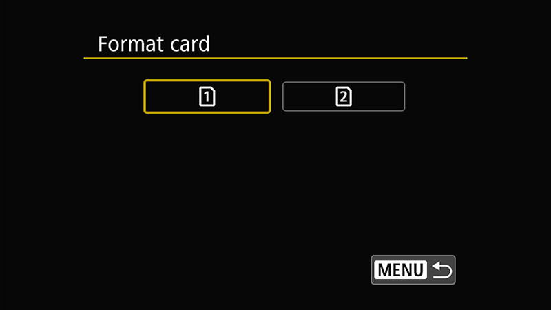 Canon R6 Format Slot 1 or 2