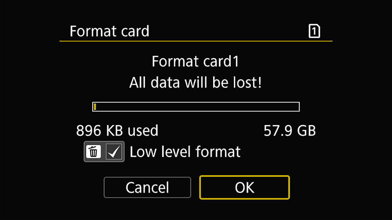 Canon R6 Low Level Format