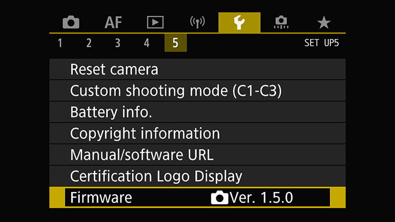 Canon R6 Firmware Version